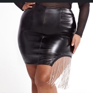 Fashion to Figure black vegan leather skirt size 0